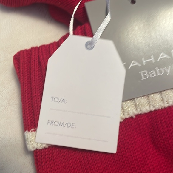 TAHARI Infant baby Girls Sweater Set With Hat 18 and 24 mos Christmas red - Picture 4 of 8
